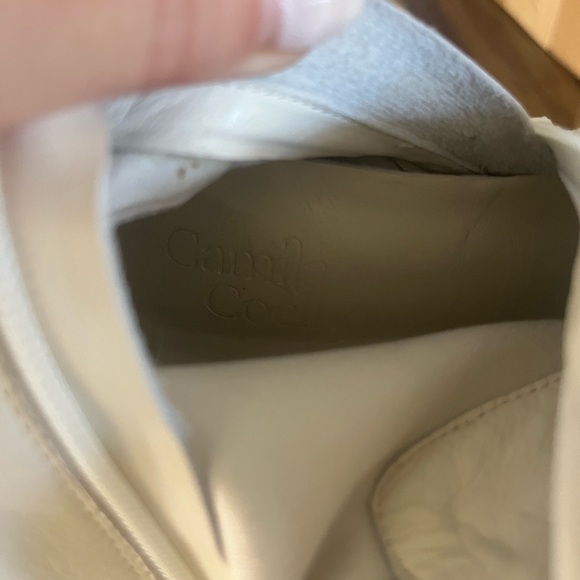 Camila Coelho Cara boots in ivory - white pointed toe stiletto leather boots - Picture 6 of 7